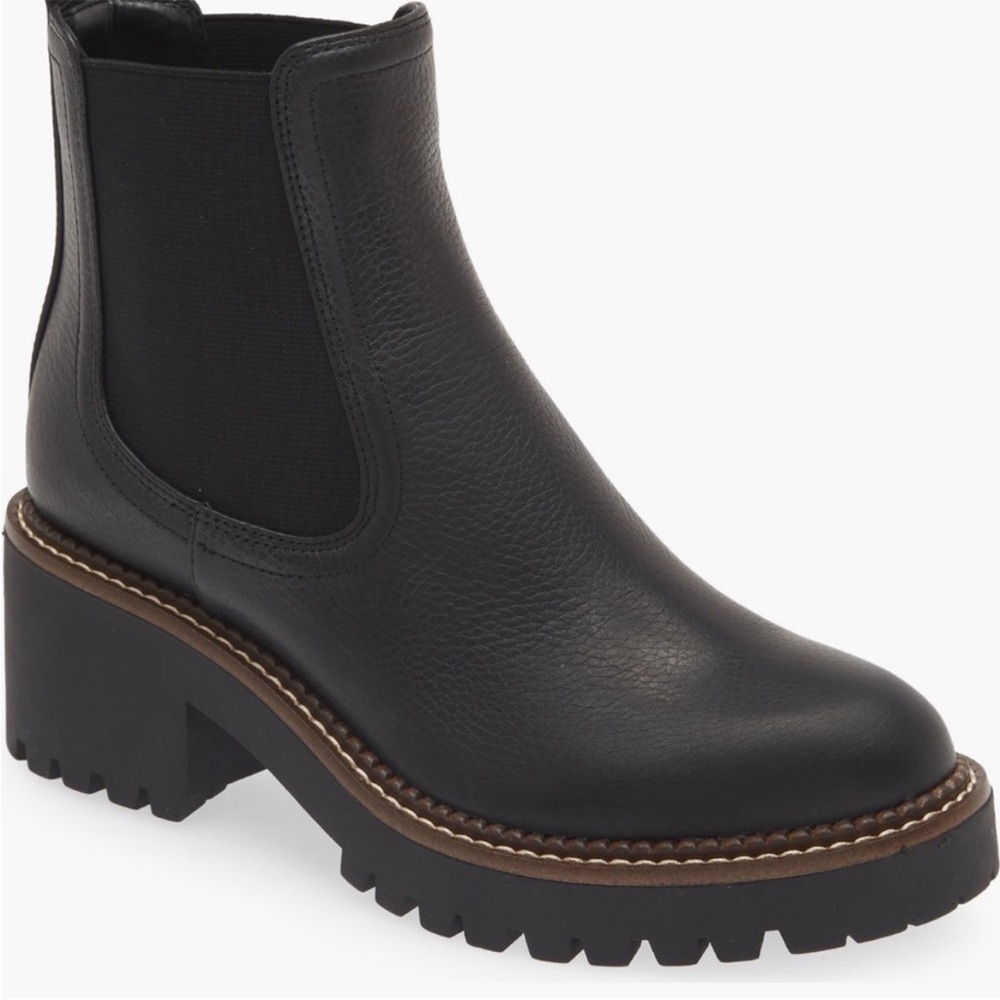 Nordstrom Black Chunky Heel Ankle Booties